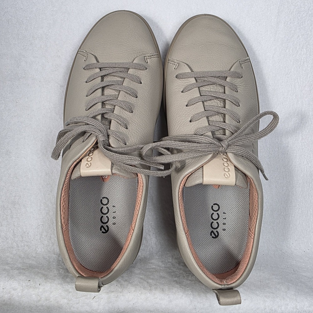 Ecco Women's Spikeless Soft Hydromax Golf Shoes Extra Wide 8 in Oyster Colorway - Picture 2 of 10